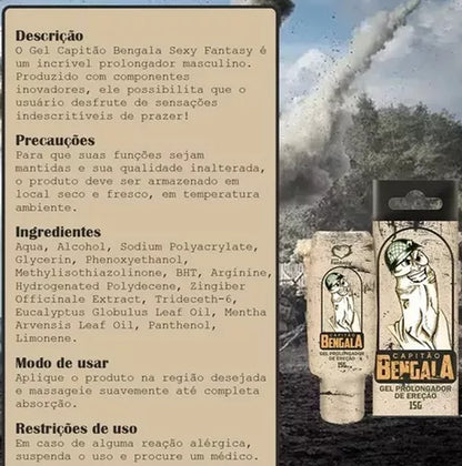 Gel Retardante Masculino Capitão Bengala Sexy Fantasy