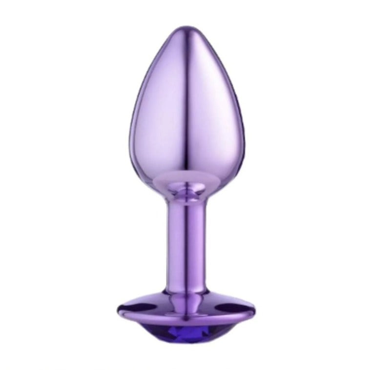 Plug Anal Roxo Tamanho P Com Pedra