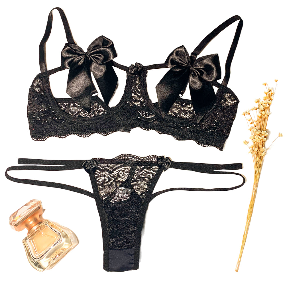 Lingerie Sexy Premium - Calcinha e Sutiã Renda Sensual (Conjunto Vermelho)