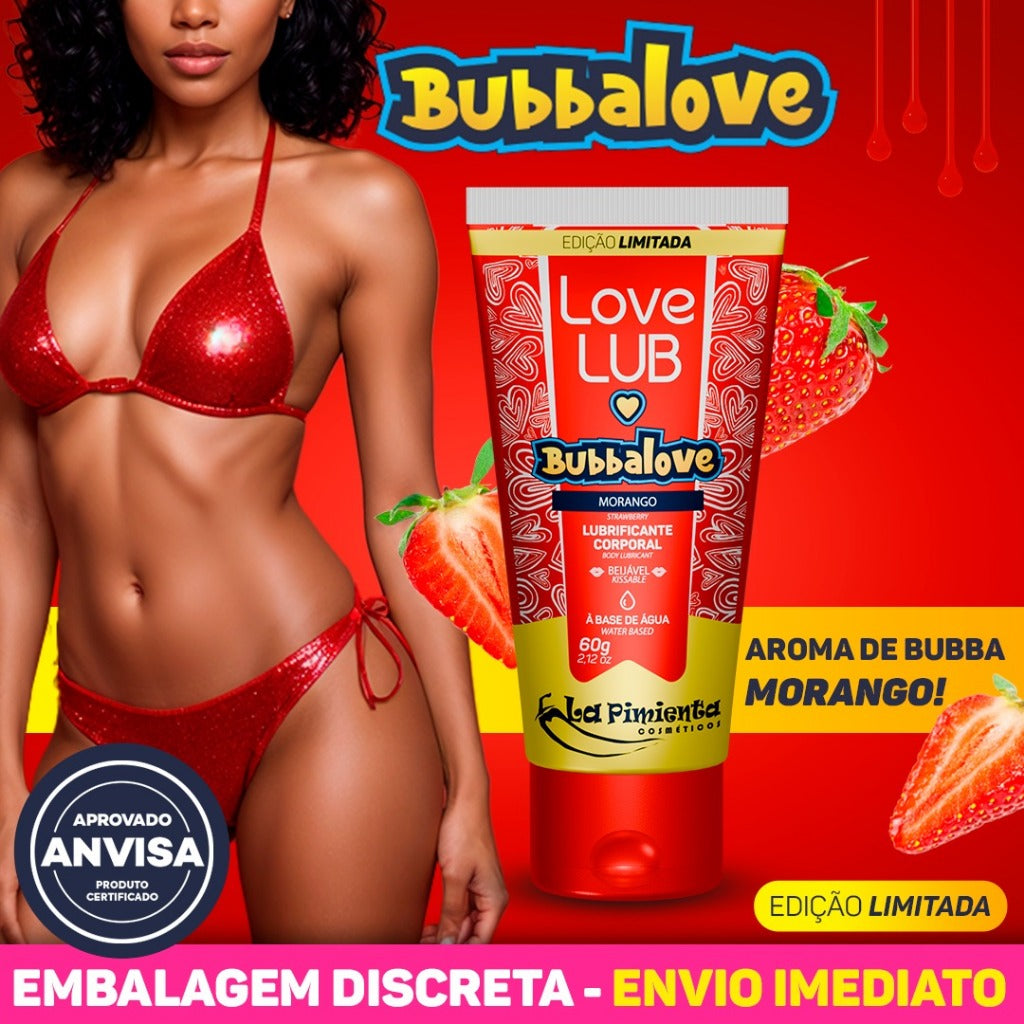 Lubrificante Íntimo Love Lub Bubbalove 60g MORANGO La Pimienta